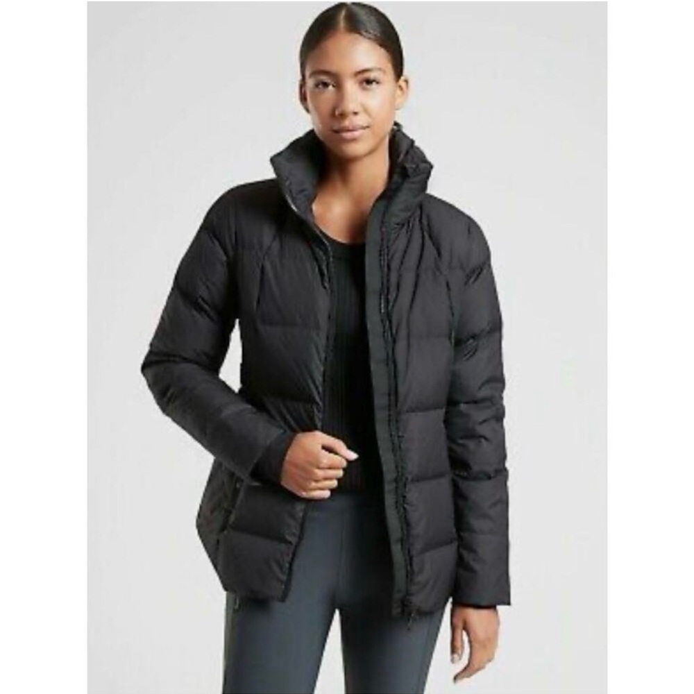 Athleta Downtown Puffer Jacket Black Lightweight Women's XS Packable